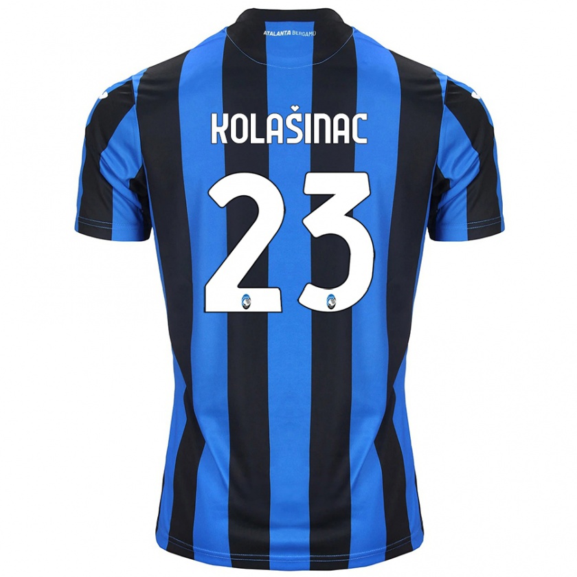 Kandiny Kinder Sead Kolasinac #23 Blau Schwarz Heimtrikot Trikot 2024/25 T-Shirt