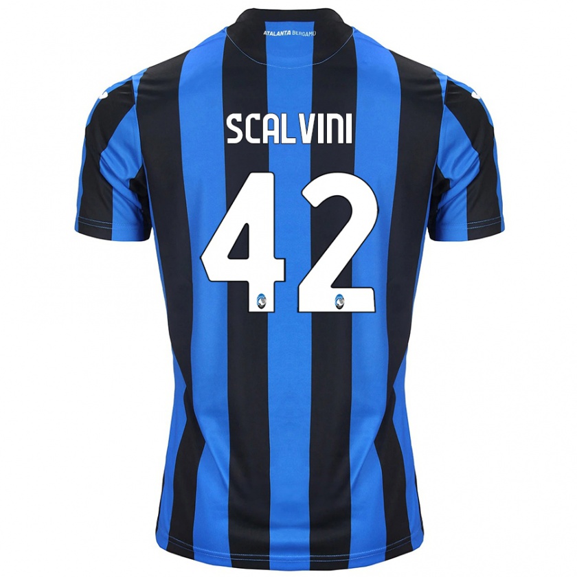 Kandiny Kinder Giorgio Scalvini #42 Blau Schwarz Heimtrikot Trikot 2024/25 T-Shirt