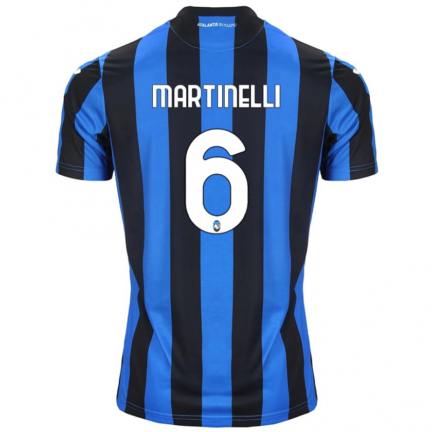 Kandiny Kinder Gabriel Martinelli #6 Blau Schwarz Heimtrikot Trikot 2024/25 T-Shirt