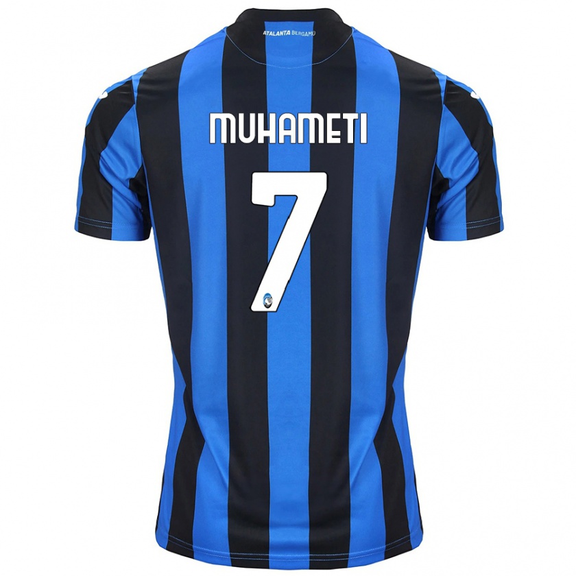 Kandiny Kinder Endri Muhameti #7 Blau Schwarz Heimtrikot Trikot 2024/25 T-Shirt