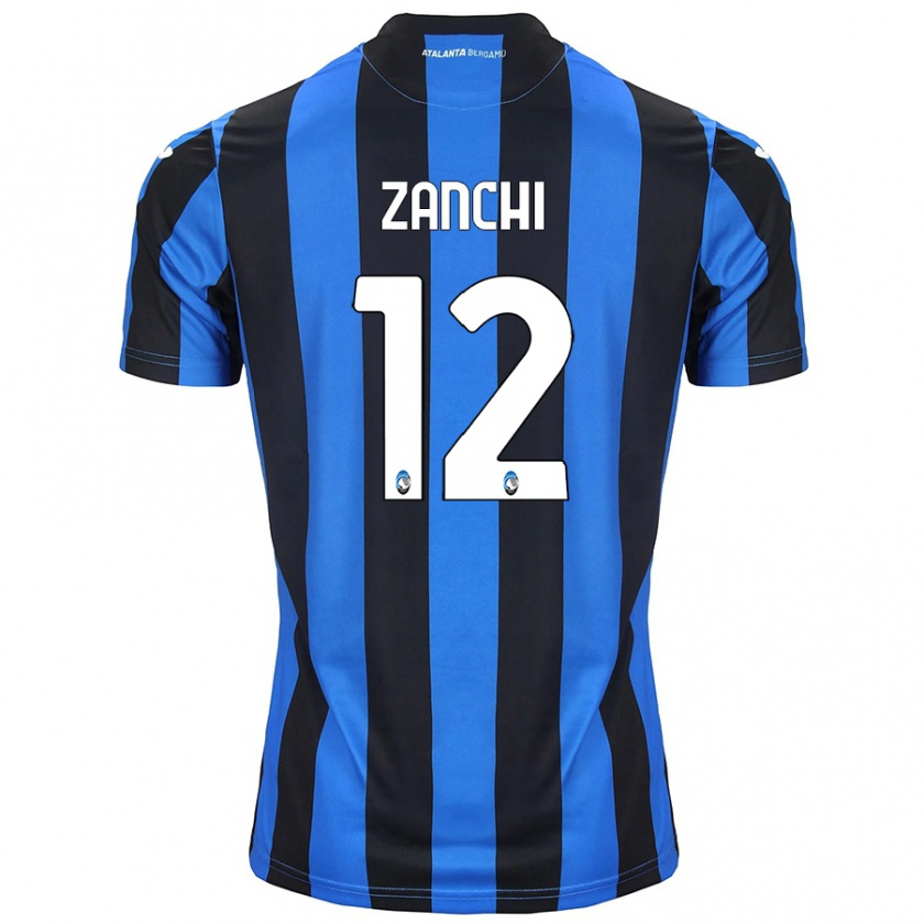 Kandiny Kinder Edoardo Zanchi #12 Blau Schwarz Heimtrikot Trikot 2024/25 T-Shirt