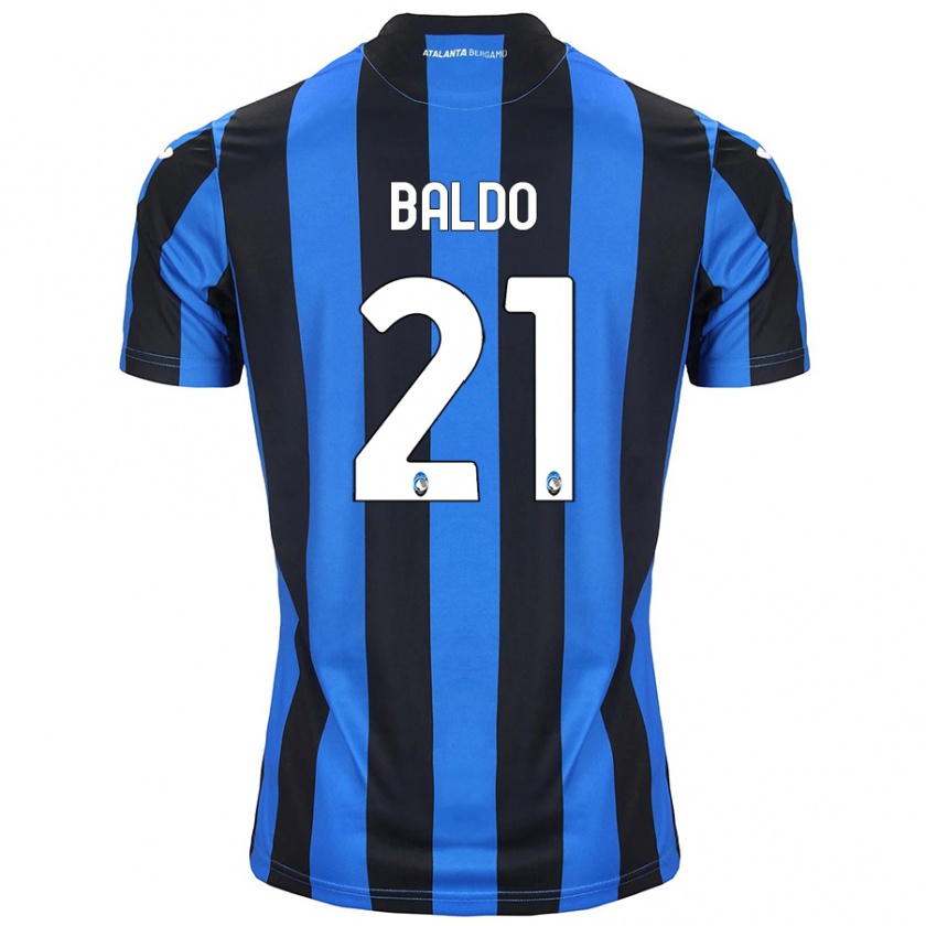 Kandiny Kinder Nicolò Baldo #21 Blau Schwarz Heimtrikot Trikot 2024/25 T-Shirt