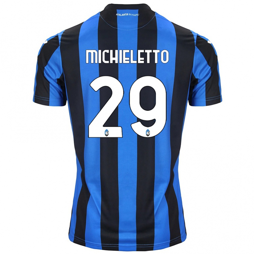 Kandiny Kinder Andrea Michieletto #29 Blau Schwarz Heimtrikot Trikot 2024/25 T-Shirt