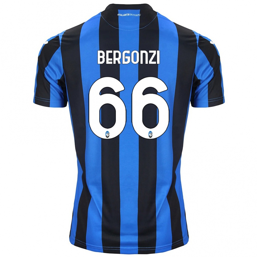 Kandiny Kinder Federico Bergonzi #66 Blau Schwarz Heimtrikot Trikot 2024/25 T-Shirt