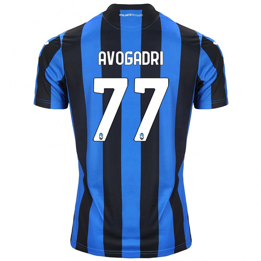 Kandiny Kinder Lorenzo Avogadri #77 Blau Schwarz Heimtrikot Trikot 2024/25 T-Shirt