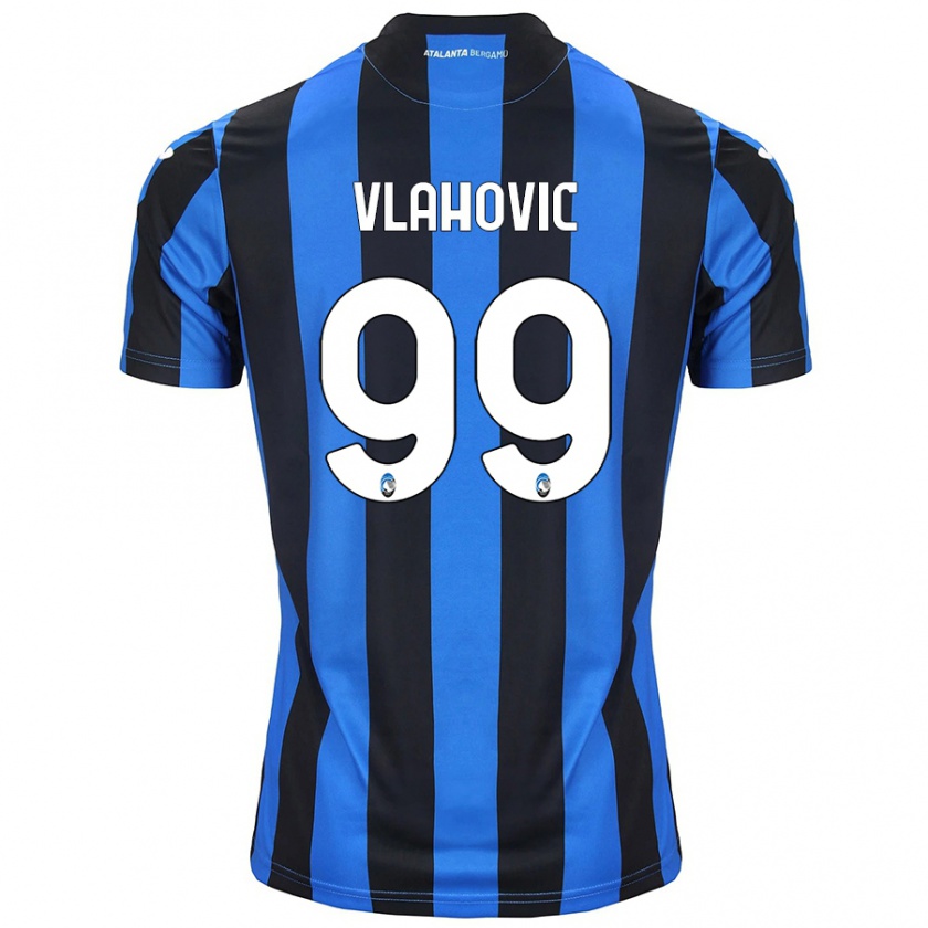 Kandiny Kinder Vanja Vlahovic #99 Blau Schwarz Heimtrikot Trikot 2024/25 T-Shirt