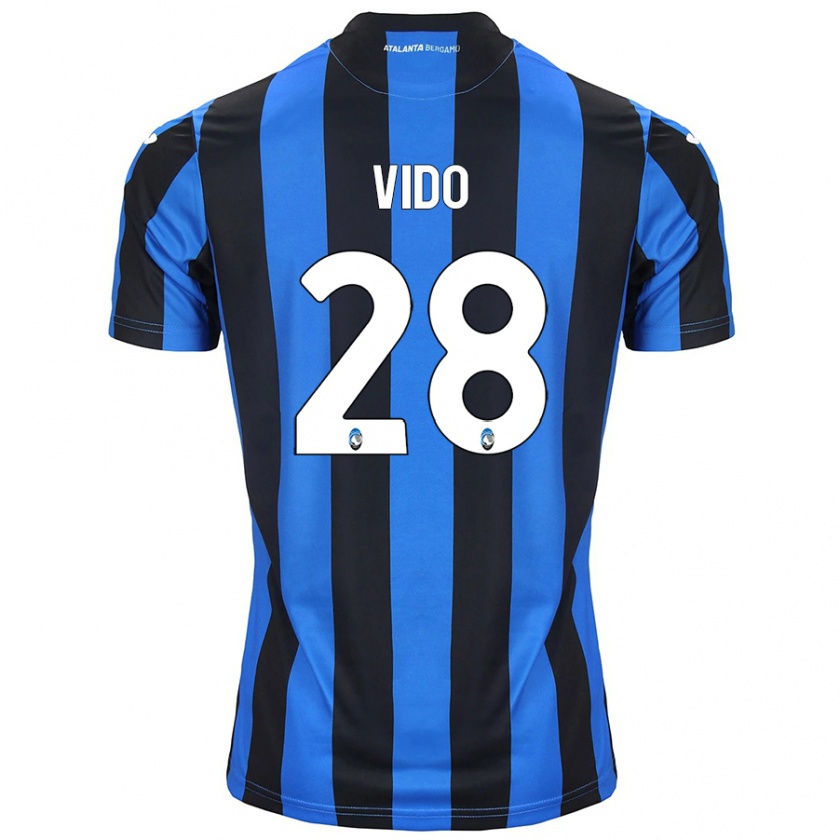 Kandiny Kinder Luca Vido #28 Blau Schwarz Heimtrikot Trikot 2024/25 T-Shirt