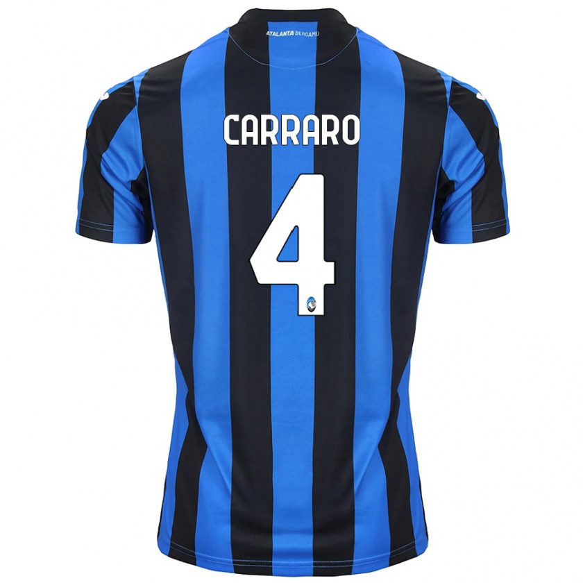 Kandiny Kinder Marco Carraro #4 Blau Schwarz Heimtrikot Trikot 2024/25 T-Shirt