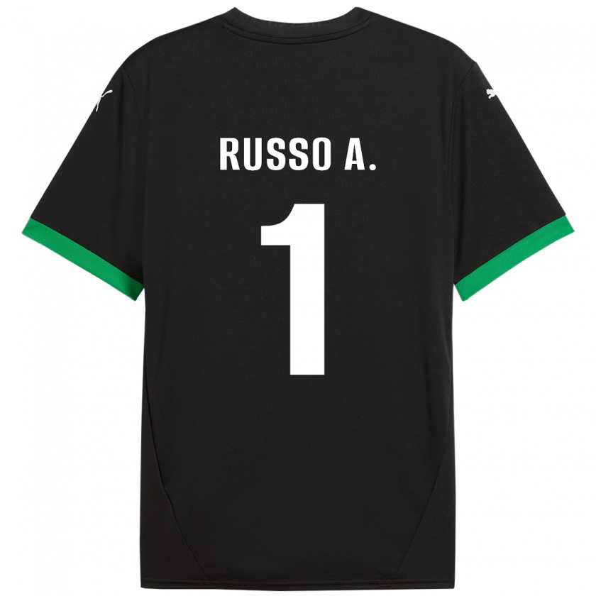 Kandiny Kinder Alessandro Russo #1 Schwarz Dunkelgrün Heimtrikot Trikot 2024/25 T-Shirt