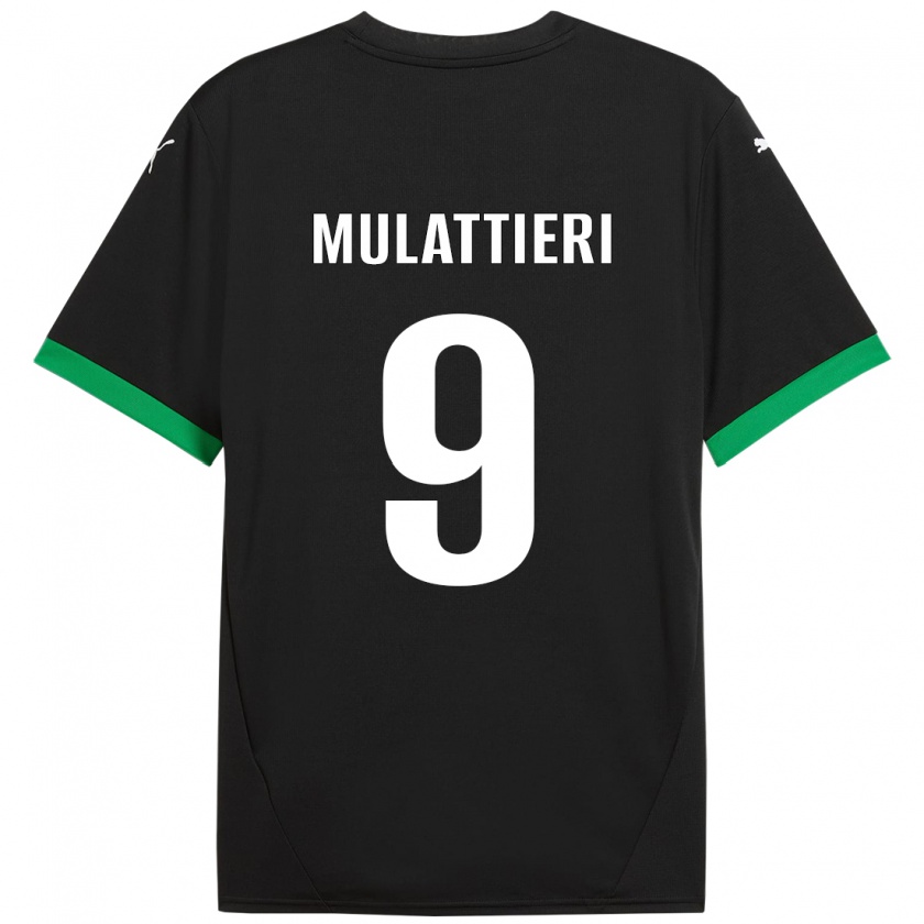 Kandiny Kinder Samuele Mulattieri #9 Schwarz Dunkelgrün Heimtrikot Trikot 2024/25 T-Shirt