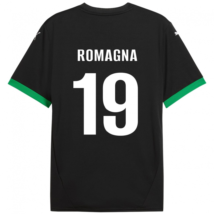 Kandiny Kinder Filippo Romagna #19 Schwarz Dunkelgrün Heimtrikot Trikot 2024/25 T-Shirt