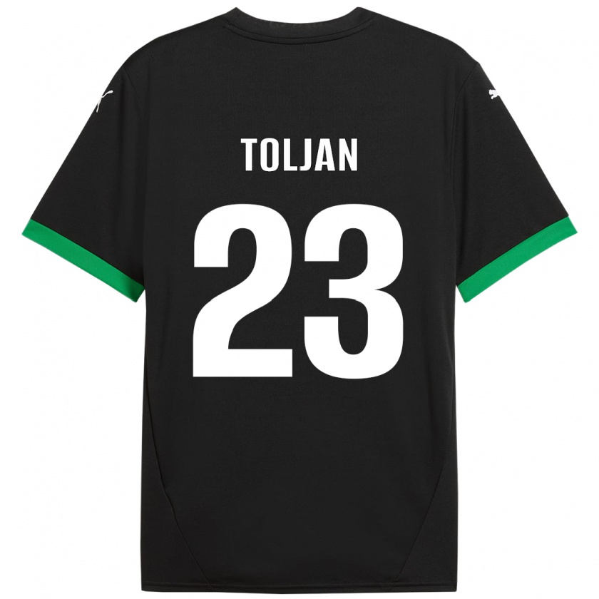 Kandiny Kinder Jeremy Toljan #23 Schwarz Dunkelgrün Heimtrikot Trikot 2024/25 T-Shirt