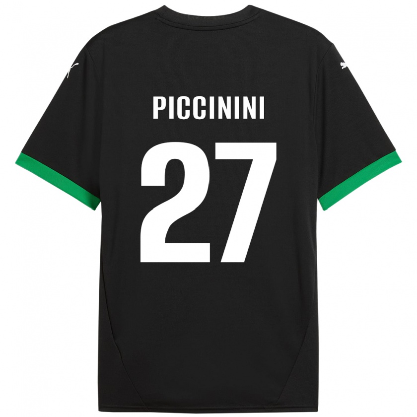 Kandiny Kinder Stefano Piccinini #27 Schwarz Dunkelgrün Heimtrikot Trikot 2024/25 T-Shirt