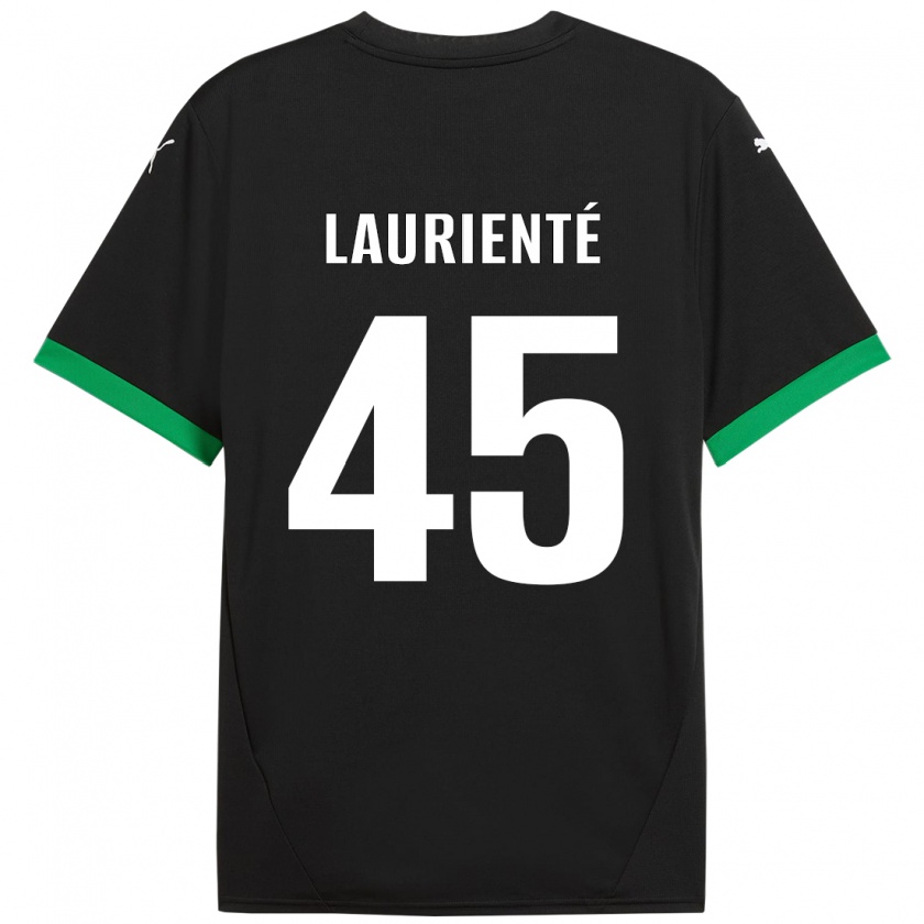 Kandiny Kinder Armand Laurienté #45 Schwarz Dunkelgrün Heimtrikot Trikot 2024/25 T-Shirt