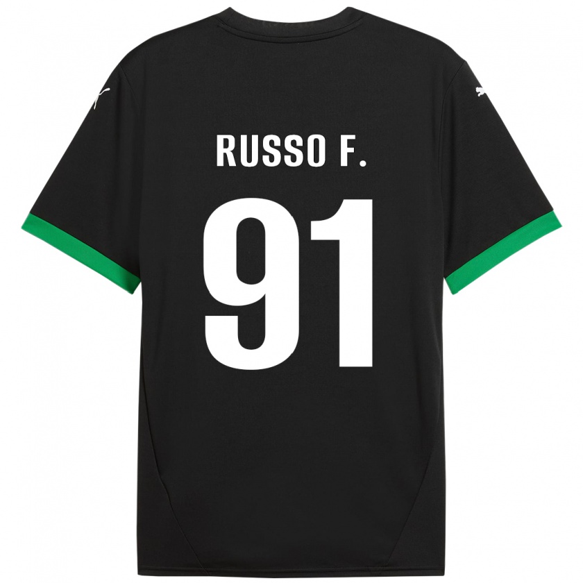 Kandiny Kinder Flavio Russo #91 Schwarz Dunkelgrün Heimtrikot Trikot 2024/25 T-Shirt