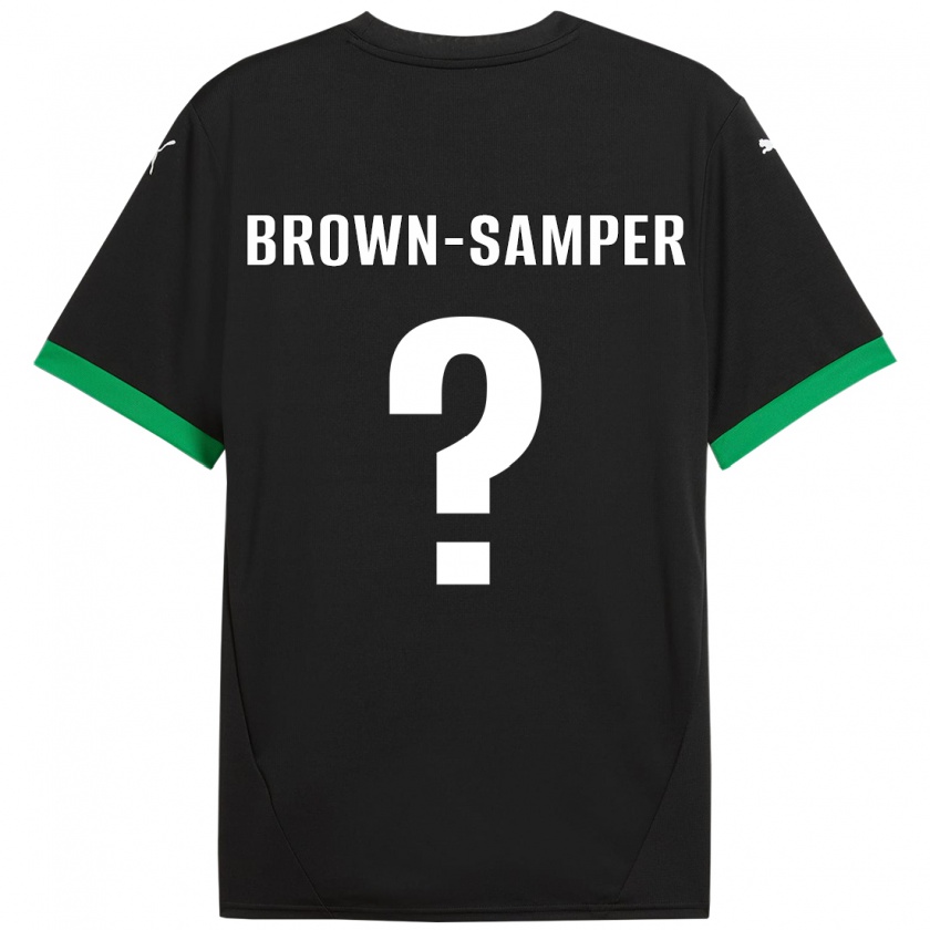 Kandiny Kinder Isaac Brown-Samper #0 Schwarz Dunkelgrün Heimtrikot Trikot 2024/25 T-Shirt