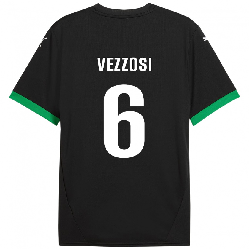 Kandiny Kinder Giorgio Vezzosi #6 Schwarz Dunkelgrün Heimtrikot Trikot 2024/25 T-Shirt