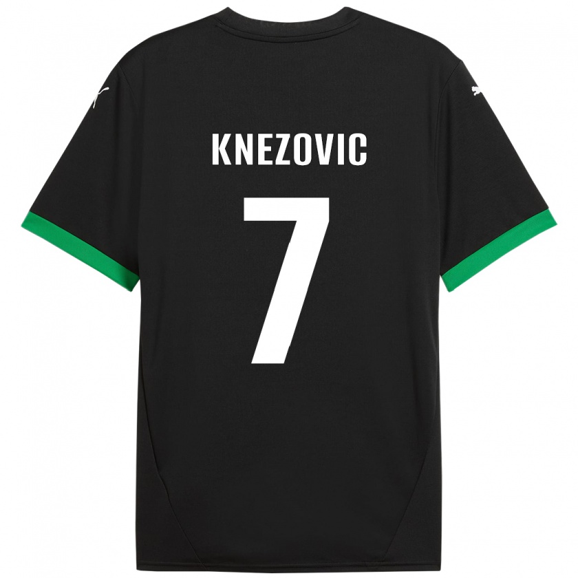 Kandiny Kinder Borna Knezovic #7 Schwarz Dunkelgrün Heimtrikot Trikot 2024/25 T-Shirt