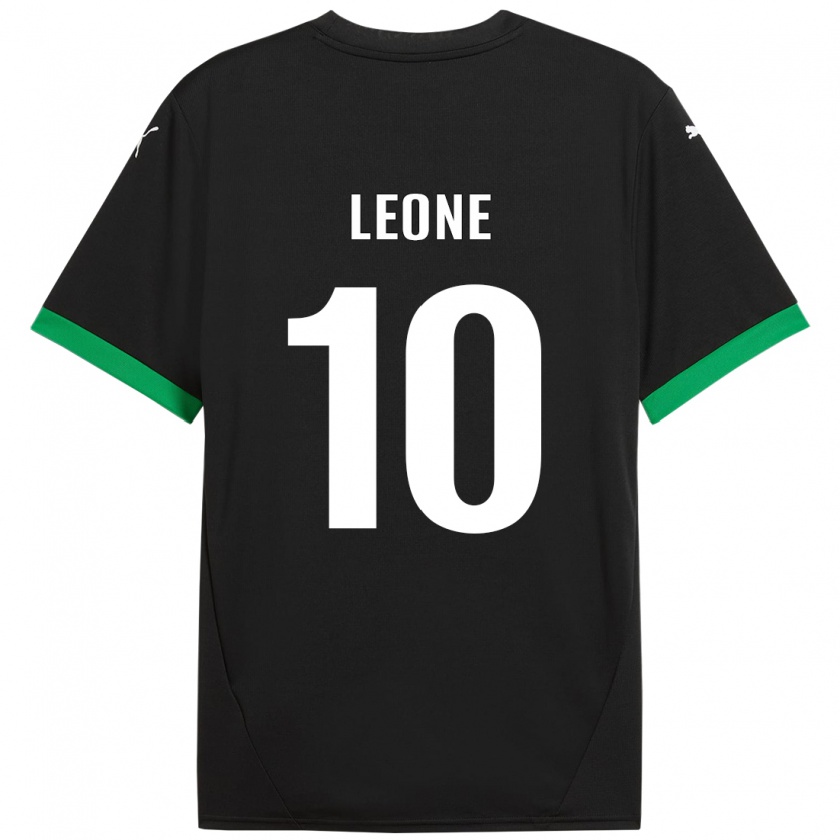 Kandiny Kinder Kevin Leone #10 Schwarz Dunkelgrün Heimtrikot Trikot 2024/25 T-Shirt