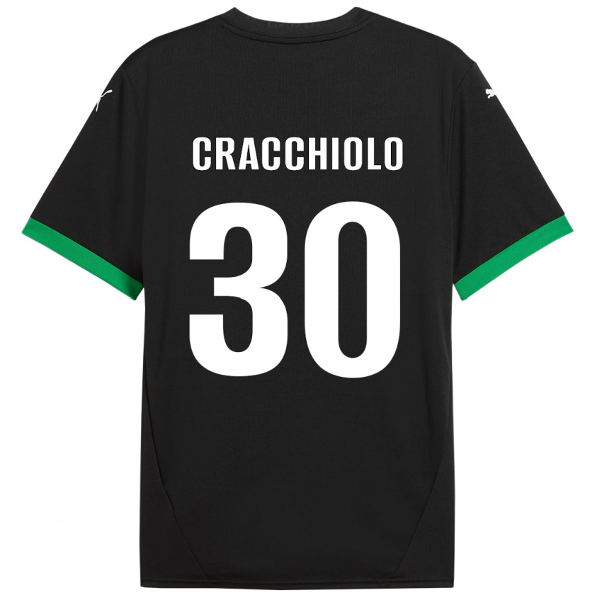 Kandiny Kinder Leonardo Cracchiolo #30 Schwarz Dunkelgrün Heimtrikot Trikot 2024/25 T-Shirt