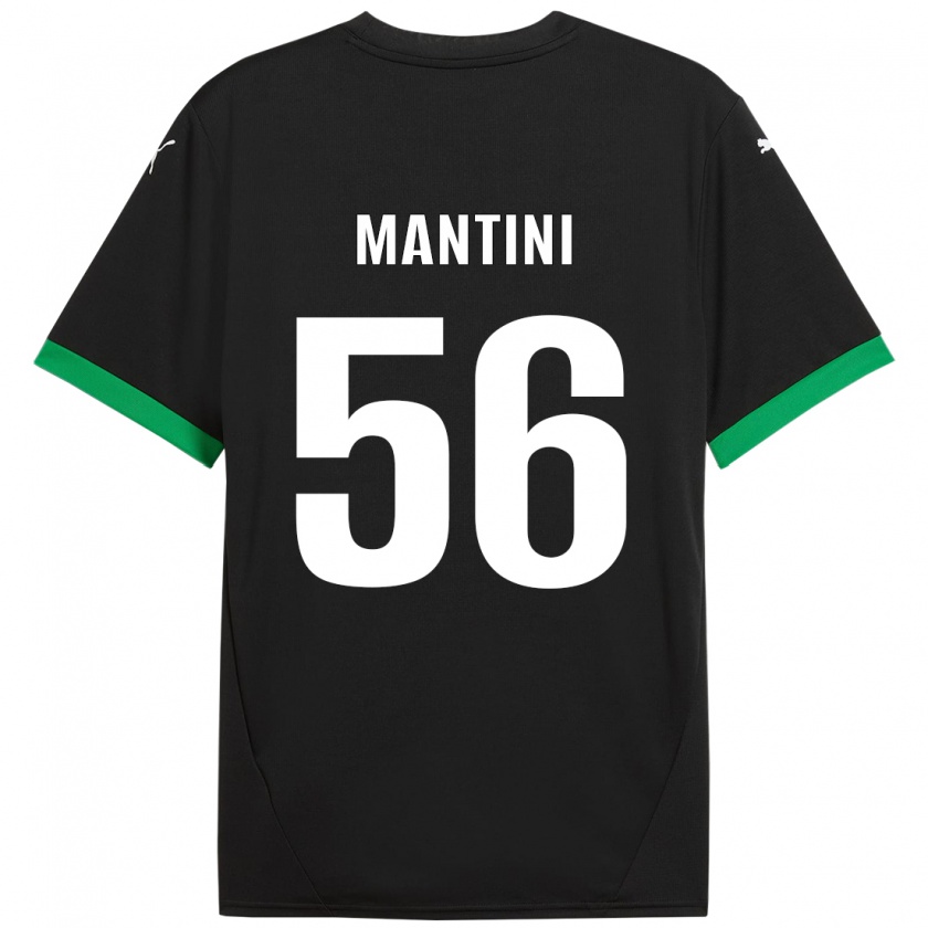 Kandiny Kinder Raffaele Mantini #56 Schwarz Dunkelgrün Heimtrikot Trikot 2024/25 T-Shirt