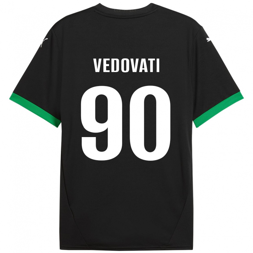 Kandiny Kinder Gabriele Vedovati #90 Schwarz Dunkelgrün Heimtrikot Trikot 2024/25 T-Shirt