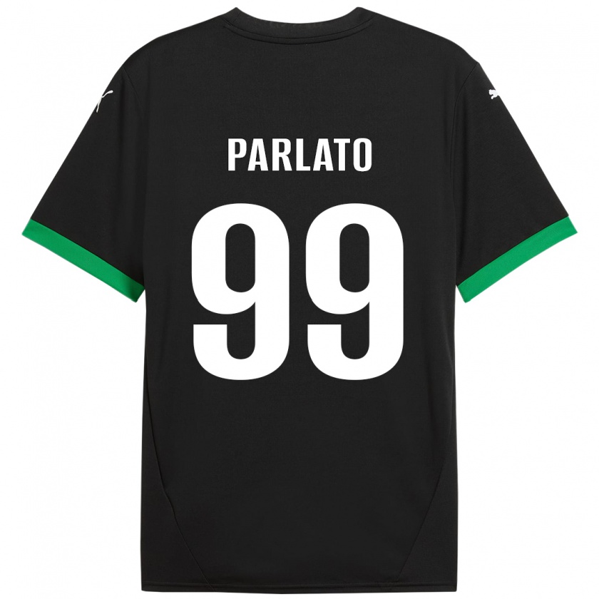 Kandiny Kinder Claudio Parlato #99 Schwarz Dunkelgrün Heimtrikot Trikot 2024/25 T-Shirt