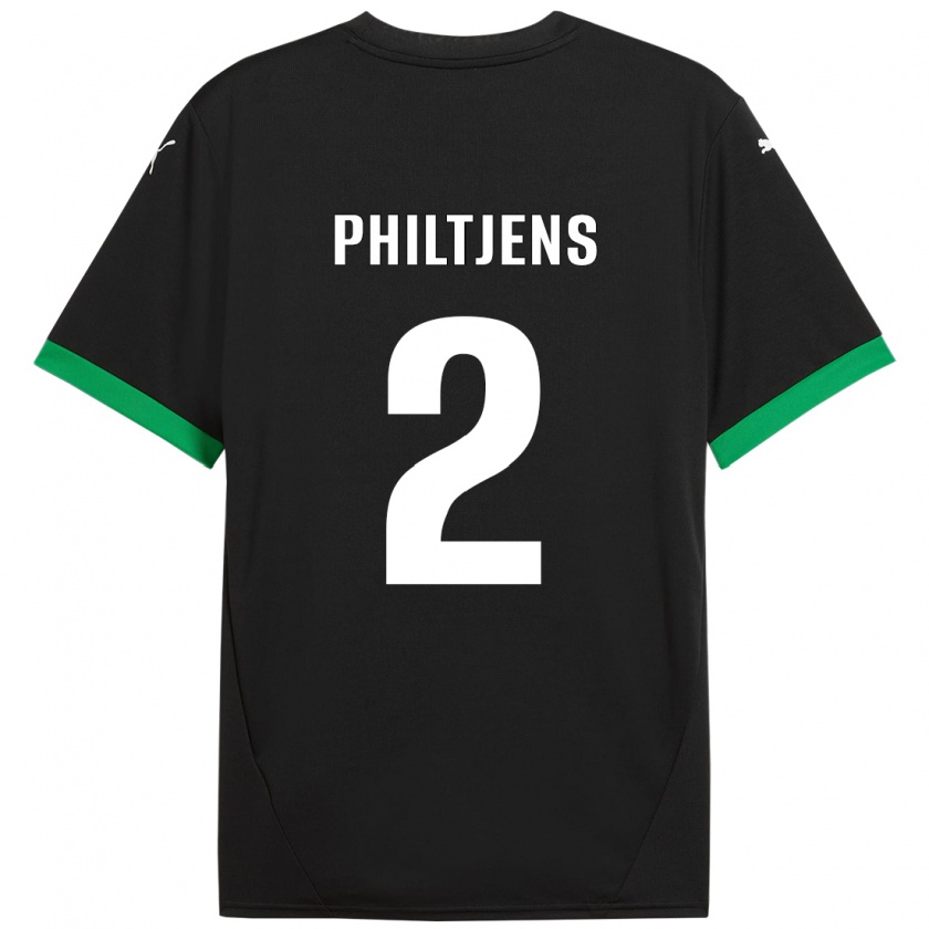 Kandiny Kinder Davina Philtjens #2 Schwarz Dunkelgrün Heimtrikot Trikot 2024/25 T-Shirt