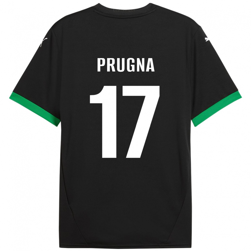 Kandiny Kinder Cecilia Prugna #17 Schwarz Dunkelgrün Heimtrikot Trikot 2024/25 T-Shirt