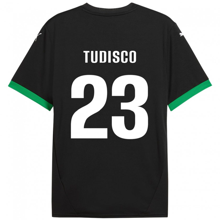 Kandiny Kinder Giorgia Tudisco #23 Schwarz Dunkelgrün Heimtrikot Trikot 2024/25 T-Shirt