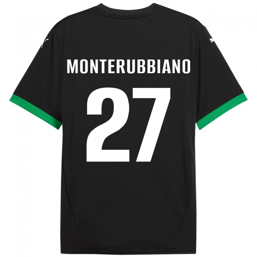 Kandiny Kinder Valeria Monterubbiano #27 Schwarz Dunkelgrün Heimtrikot Trikot 2024/25 T-Shirt