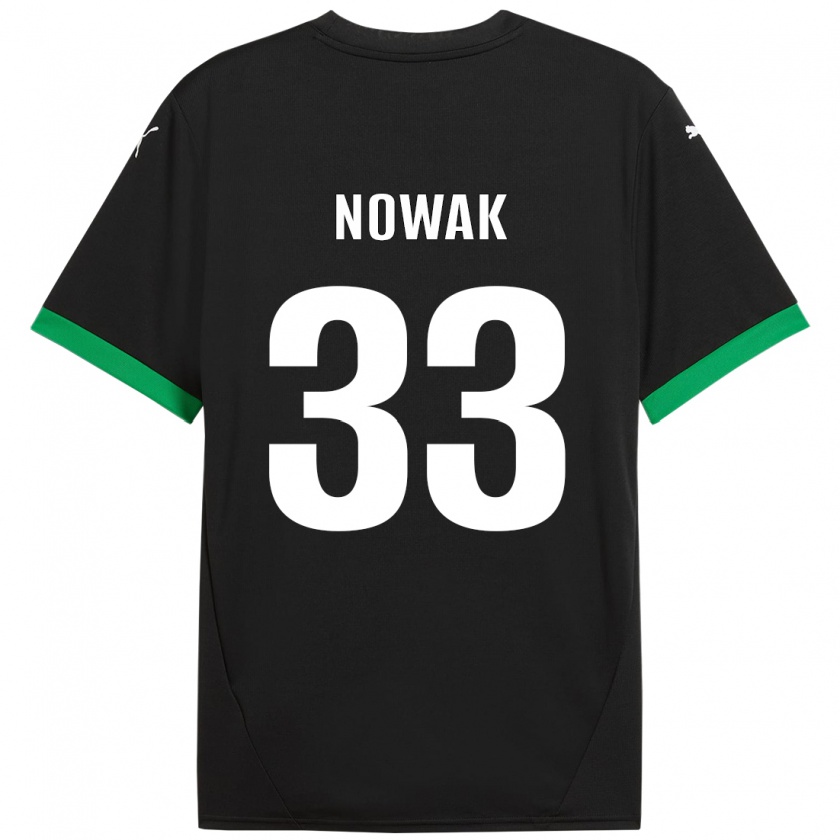 Kandiny Kinder Julie Nowak #33 Schwarz Dunkelgrün Heimtrikot Trikot 2024/25 T-Shirt