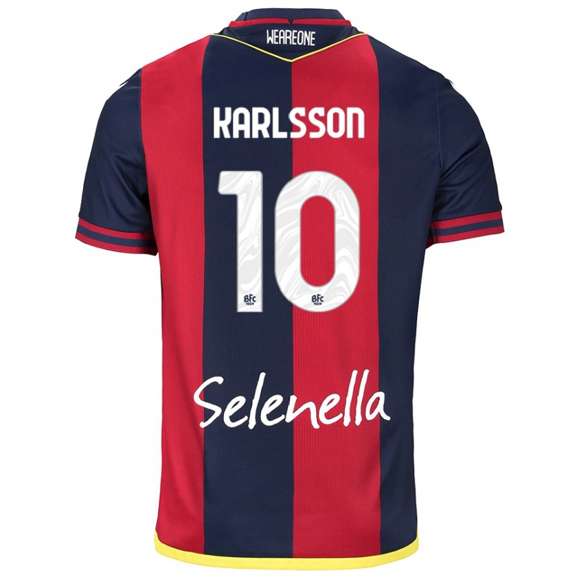 Kandiny Kinder Jesper Karlsson #10 Rot Königsblau Heimtrikot Trikot 2024/25 T-Shirt