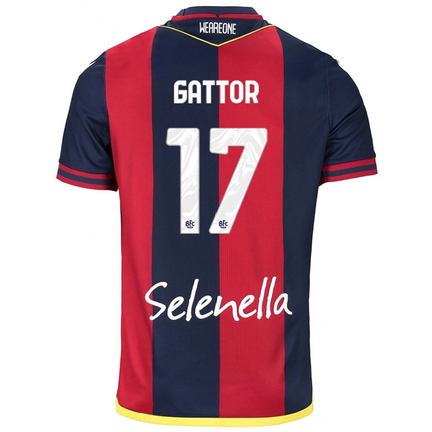 Kandiny Kinder Gianluca Gattor #17 Rot Königsblau Heimtrikot Trikot 2024/25 T-Shirt