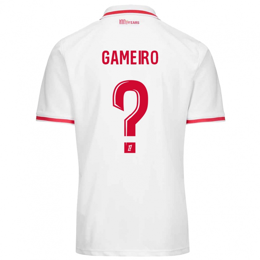 Kandiny Kinder Benoît Gameiro #0 Weiß Rot Heimtrikot Trikot 2024/25 T-Shirt