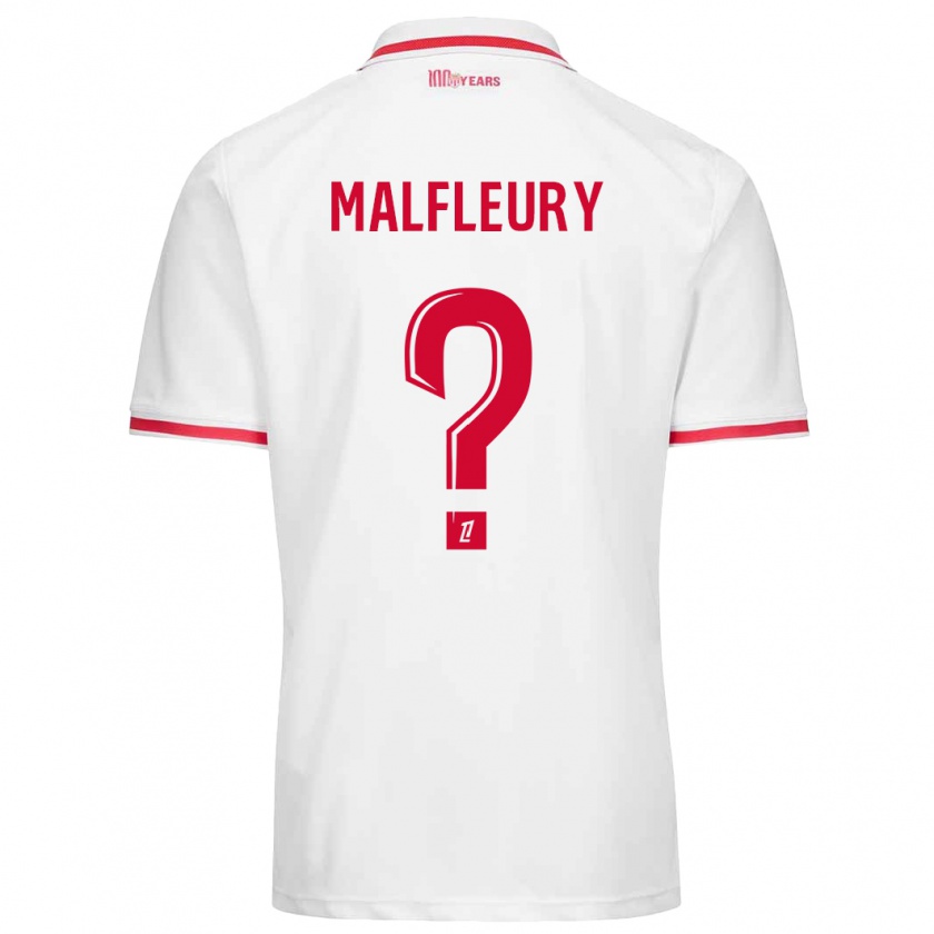 Kandiny Kinder Geoffrey Malfleury #0 Weiß Rot Heimtrikot Trikot 2024/25 T-Shirt