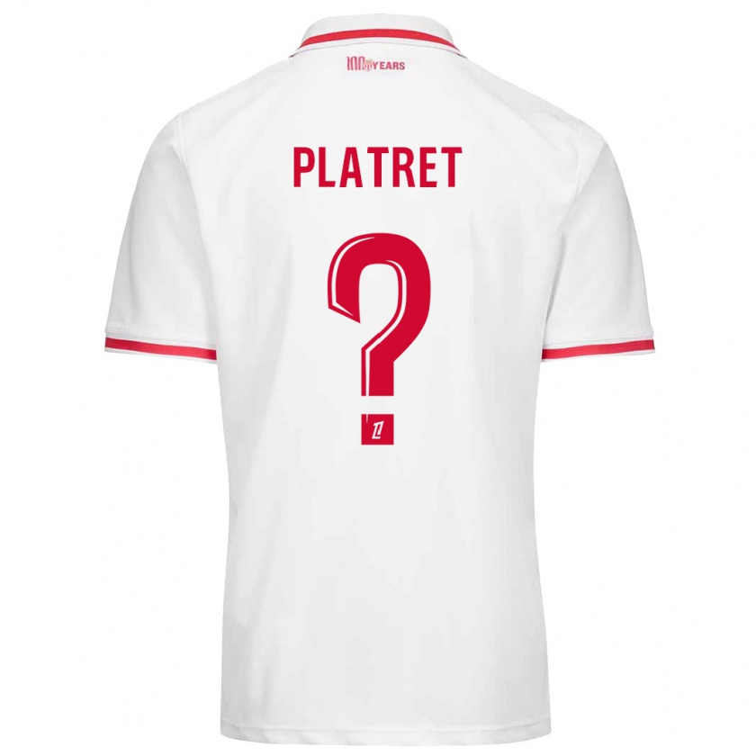 Kandiny Kinder Aurélien Platret #0 Weiß Rot Heimtrikot Trikot 2024/25 T-Shirt