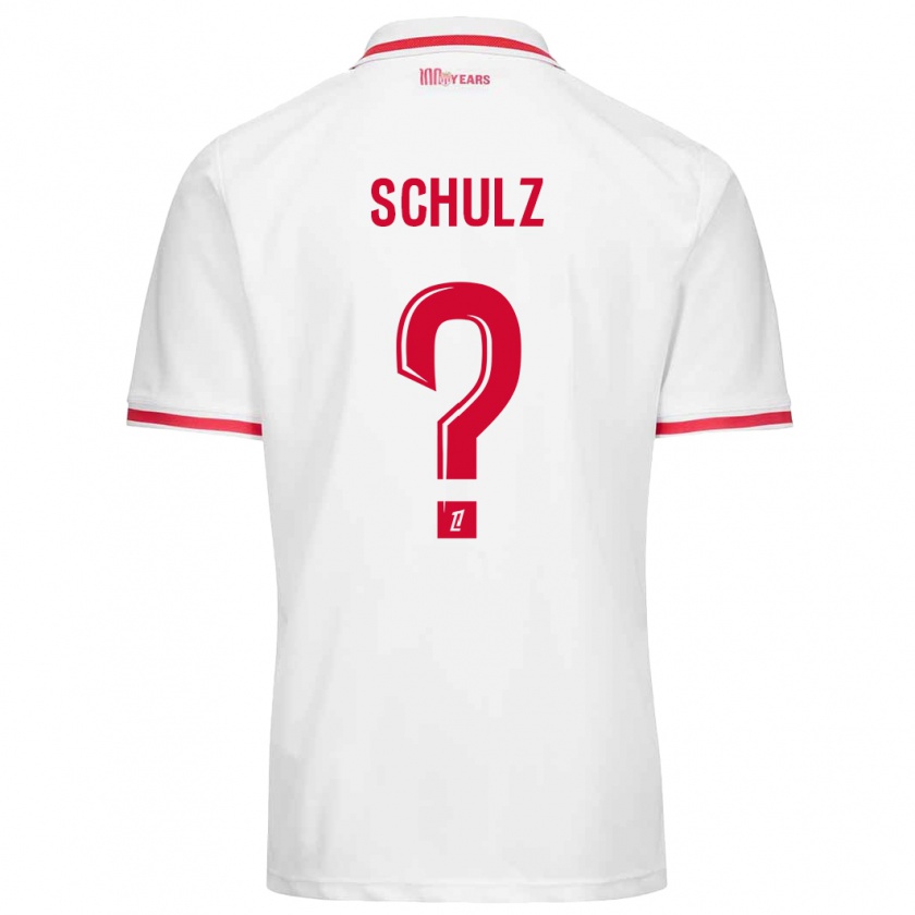 Kandiny Kinder Ethan Schulz #0 Weiß Rot Heimtrikot Trikot 2024/25 T-Shirt