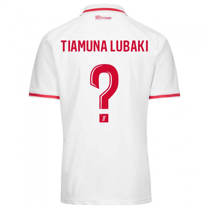 Kandiny Kinder Loïc Tiamuna Lubaki #0 Weiß Rot Heimtrikot Trikot 2024/25 T-Shirt