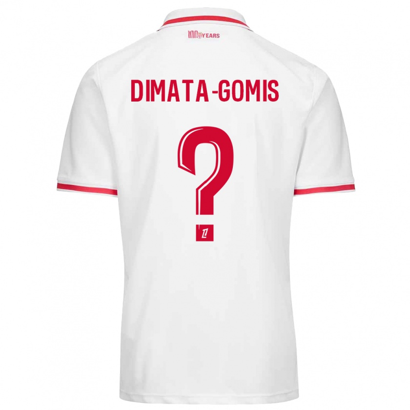 Kandiny Kinder Kamron Dimata-Gomis #0 Weiß Rot Heimtrikot Trikot 2024/25 T-Shirt