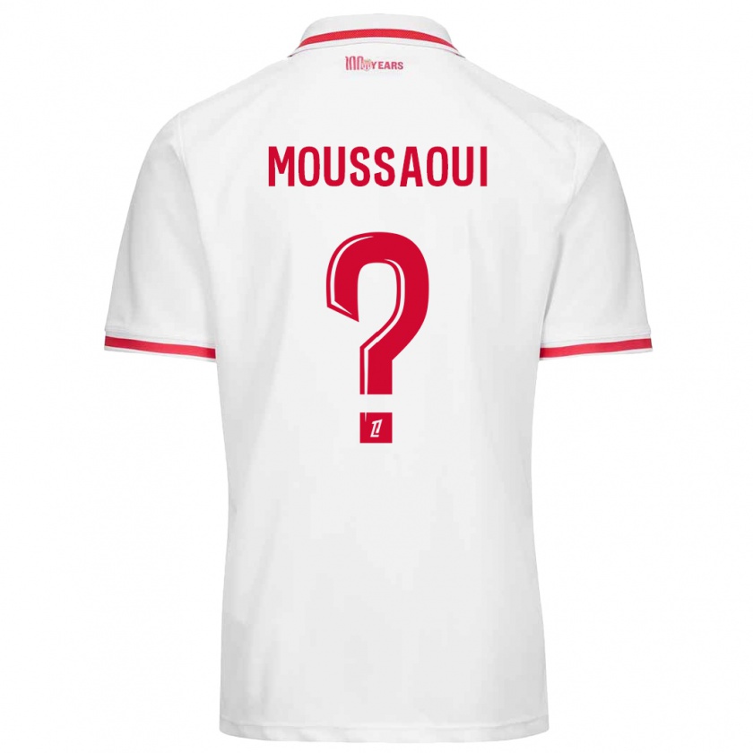 Kandiny Kinder Wassim Moussaoui #0 Weiß Rot Heimtrikot Trikot 2024/25 T-Shirt