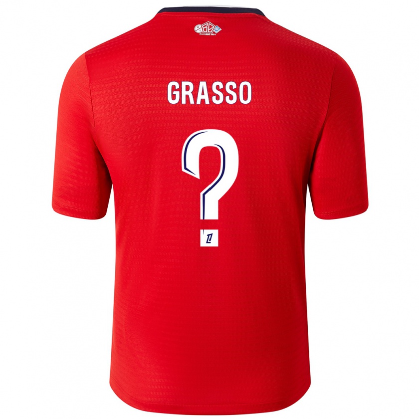 Kandiny Kinder Enzo Grasso #0 Rot Weiß Heimtrikot Trikot 2024/25 T-Shirt