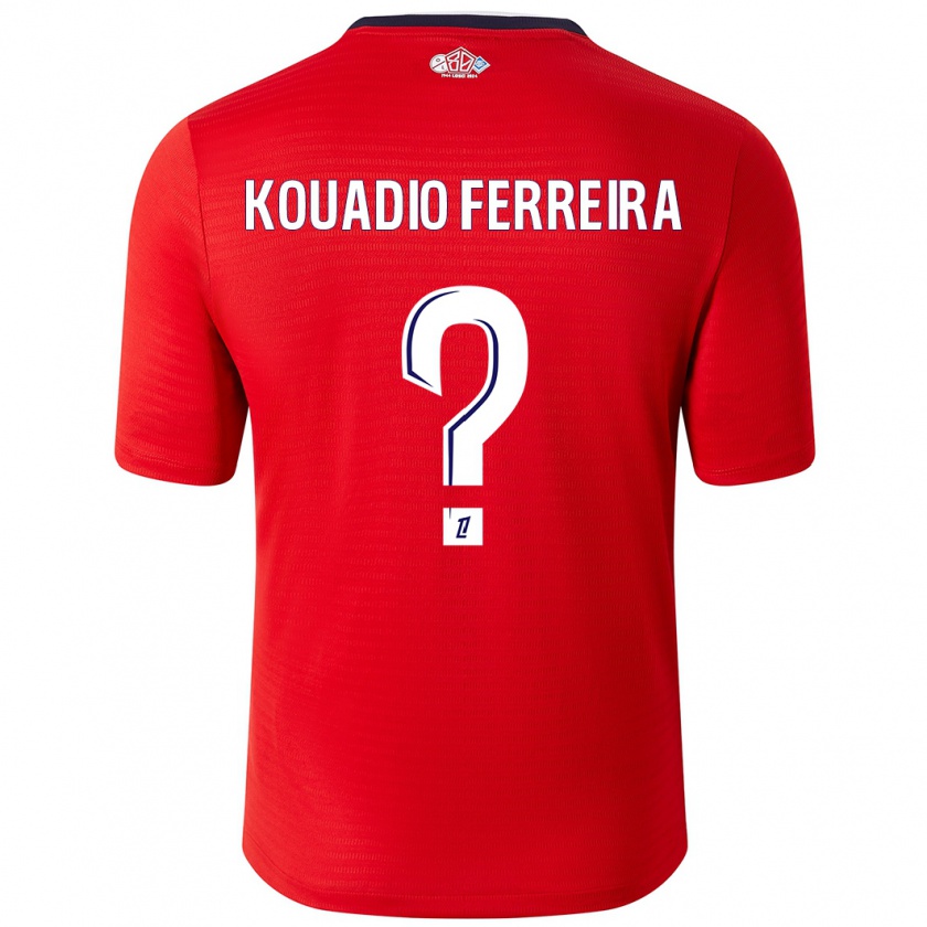 Kandiny Kinder Wilfrid Kouadio Ferreira #0 Rot Weiß Heimtrikot Trikot 2024/25 T-Shirt