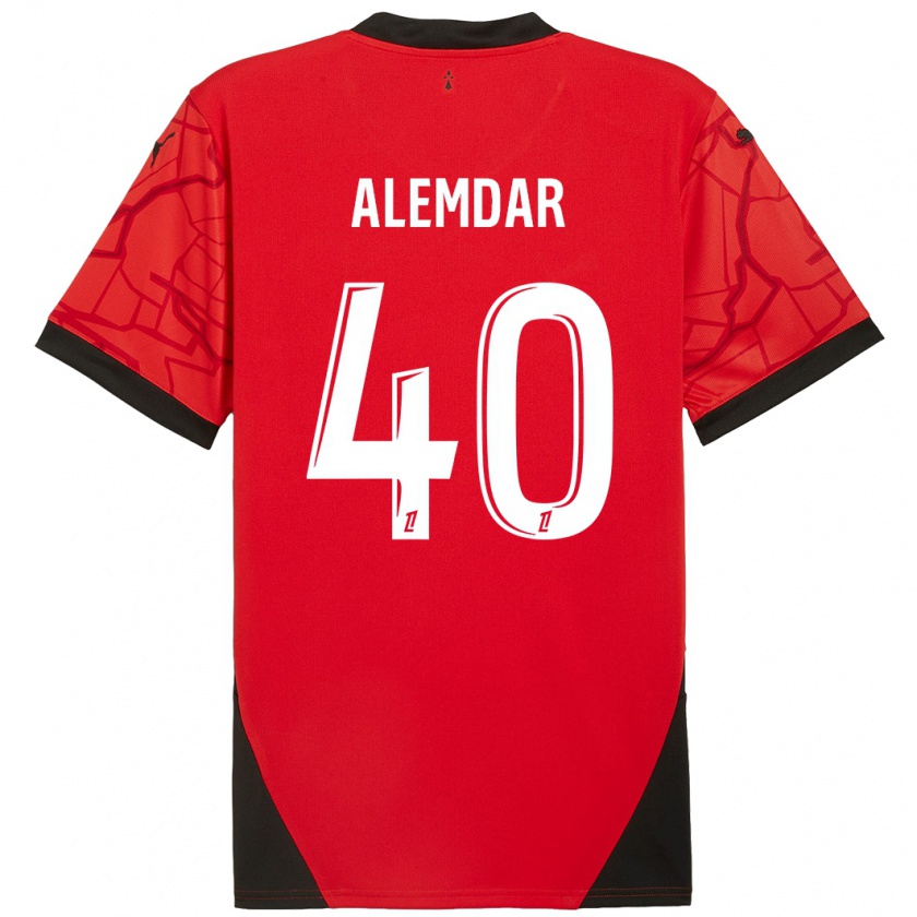 Kandiny Kinder Doğan Alemdar #40 Rot Schwarz Heimtrikot Trikot 2024/25 T-Shirt