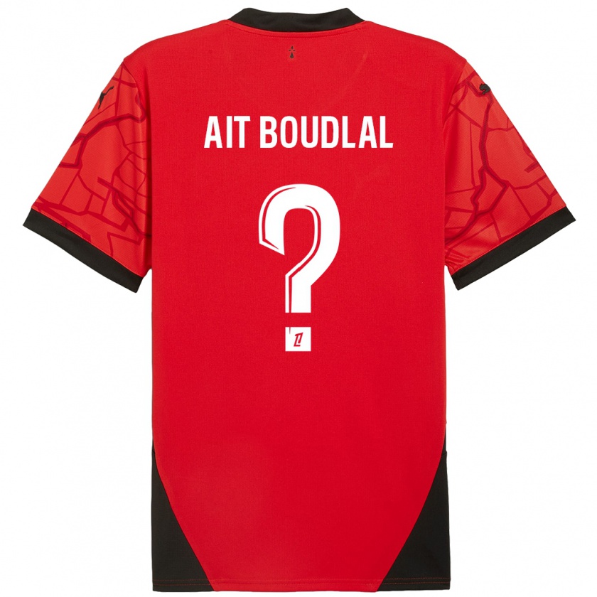 Kandiny Kinder Abdelhamid Ait Boudlal #0 Rot Schwarz Heimtrikot Trikot 2024/25 T-Shirt