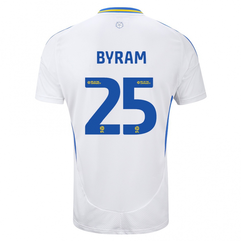 Kandiny Kinder Sam Byram #25 Weiß Blau Heimtrikot Trikot 2024/25 T-Shirt