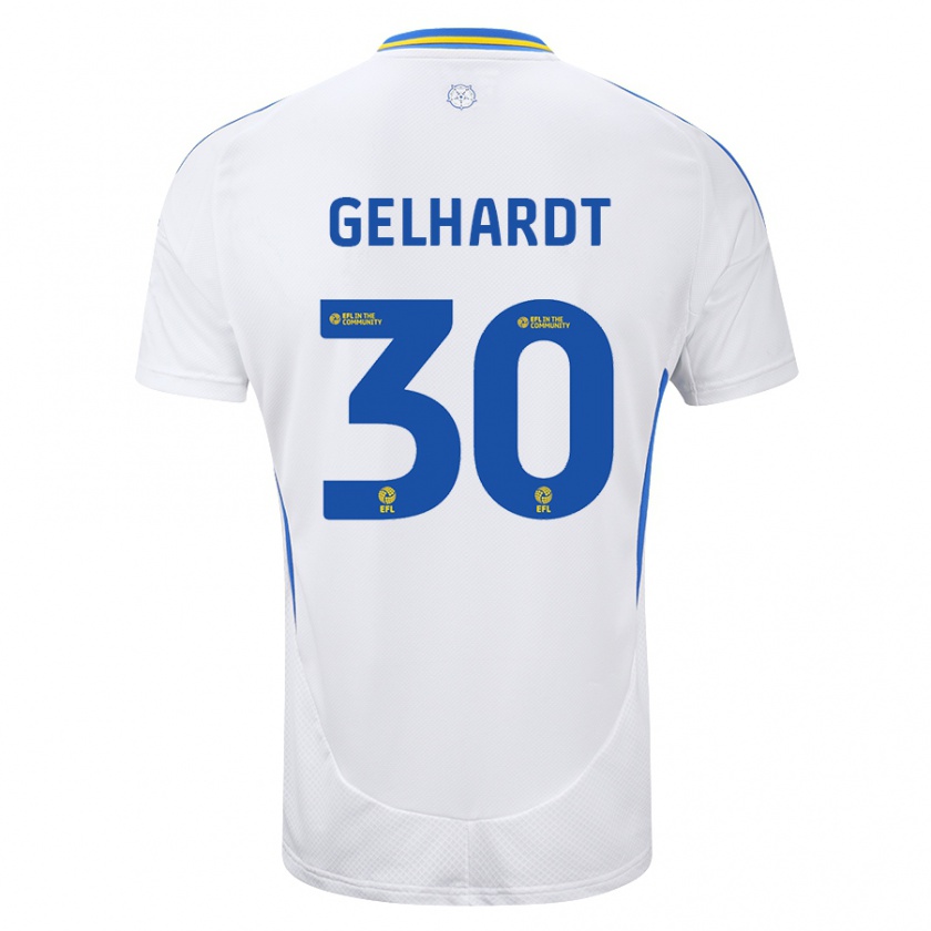 Kandiny Kinder Joe Gelhardt #30 Weiß Blau Heimtrikot Trikot 2024/25 T-Shirt