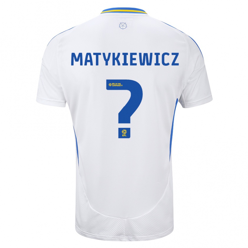 Kandiny Kinder Luke Matykiewicz #0 Weiß Blau Heimtrikot Trikot 2024/25 T-Shirt