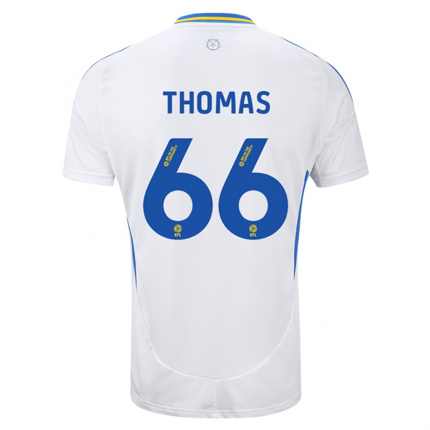 Kandiny Kinder Luca Thomas #66 Weiß Blau Heimtrikot Trikot 2024/25 T-Shirt