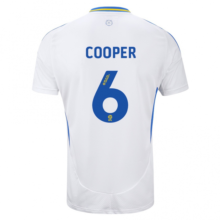 Kandiny Kinder Liam Cooper #6 Weiß Blau Heimtrikot Trikot 2024/25 T-Shirt